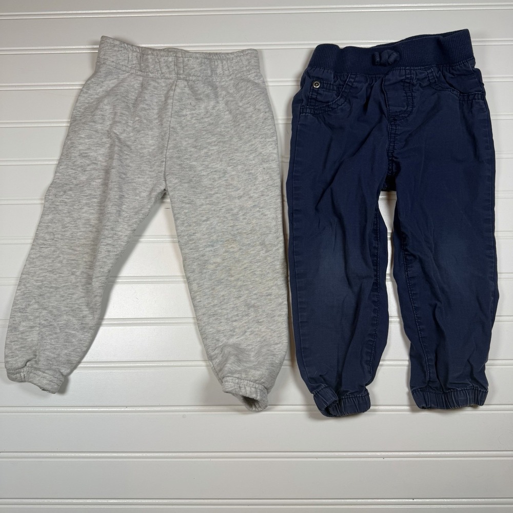 2 Pairs‎ Of 24 Months Boys Pants Blue Gray Garanimals Carters GUC